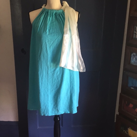 Blue Summer Dress with bow tie - Picture 4 of 5